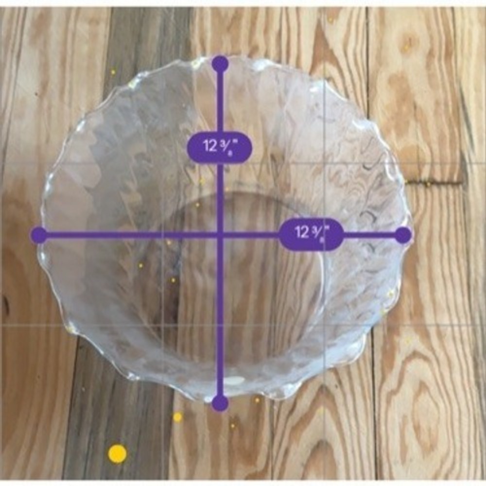 Princess House Exclusive Clear Swirl Ruffled Rim Glass Serving Bowl 12.5 crystal - Picture 6 of 6